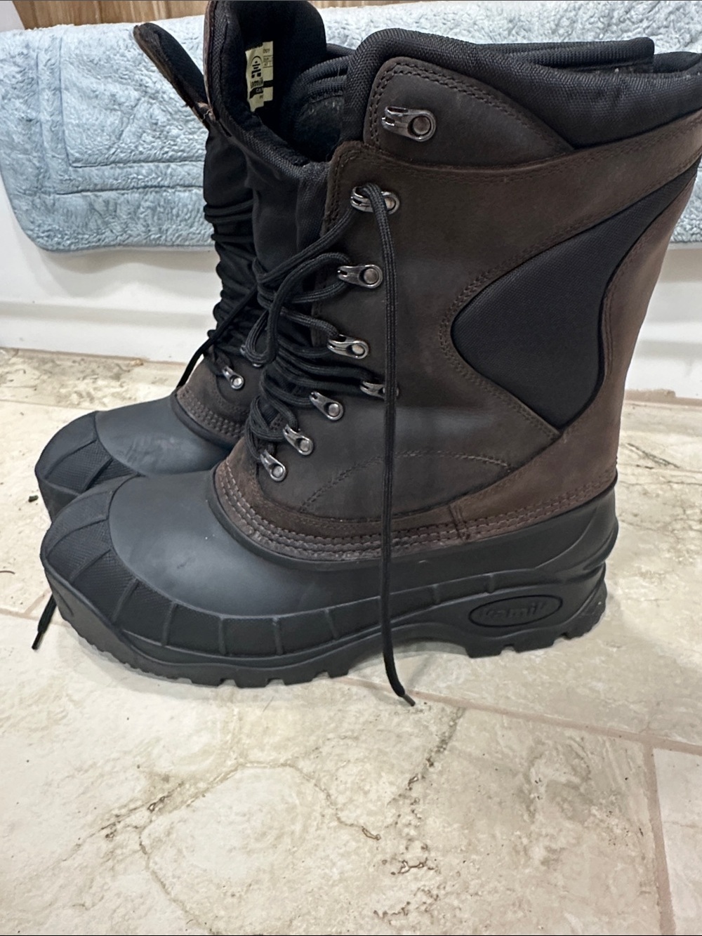 Kamik Men's Cody Dark Brown and Black Waterproof Winter Boots - Picture 7 of 9